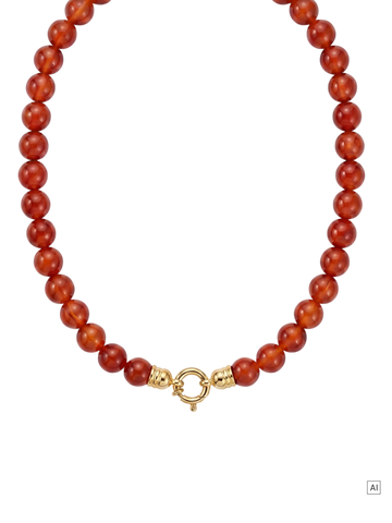 Roter Achat Charm Kette