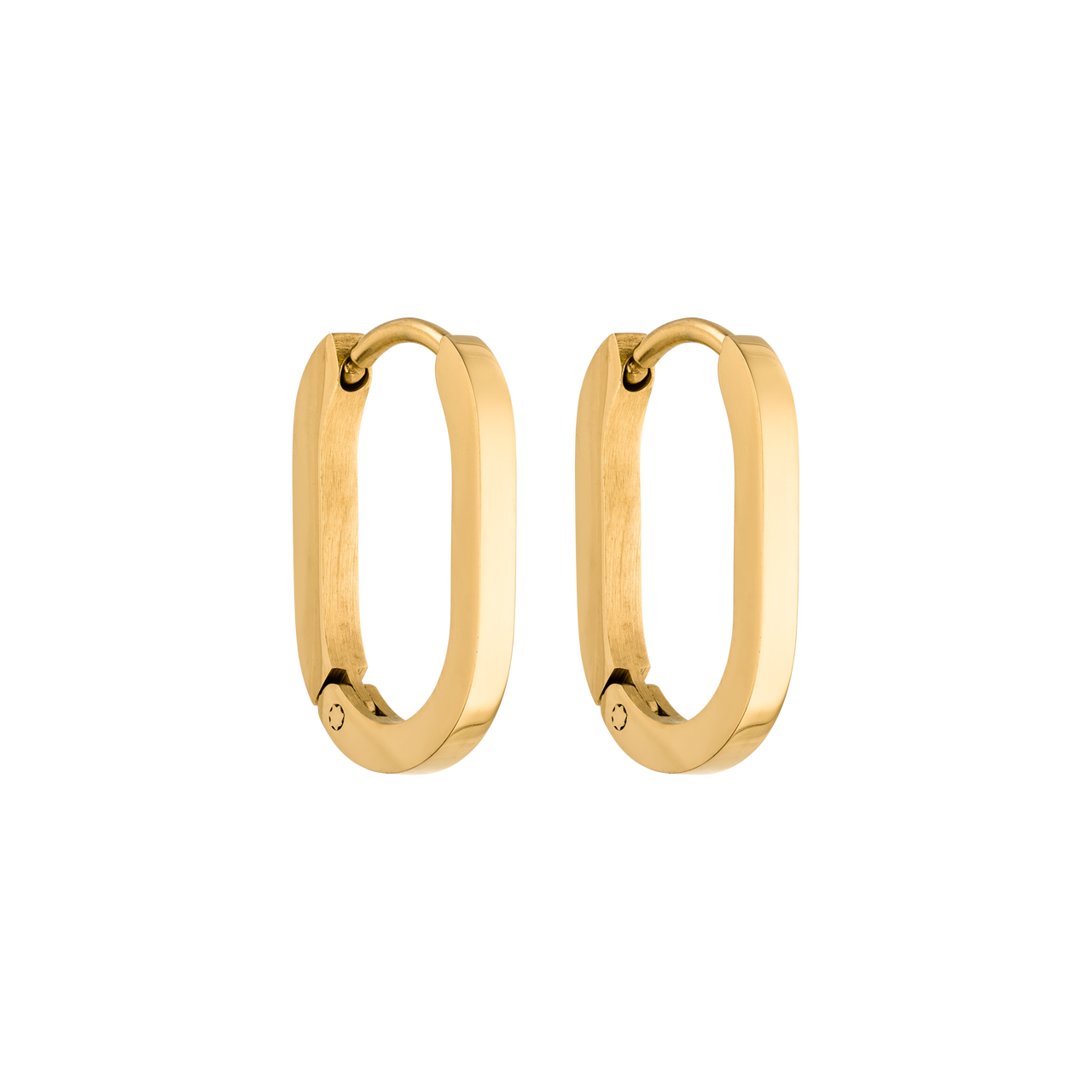 Goldene Creolen von PURELEI mit modernem, minimalistischen Design, elegant und zeitlos.