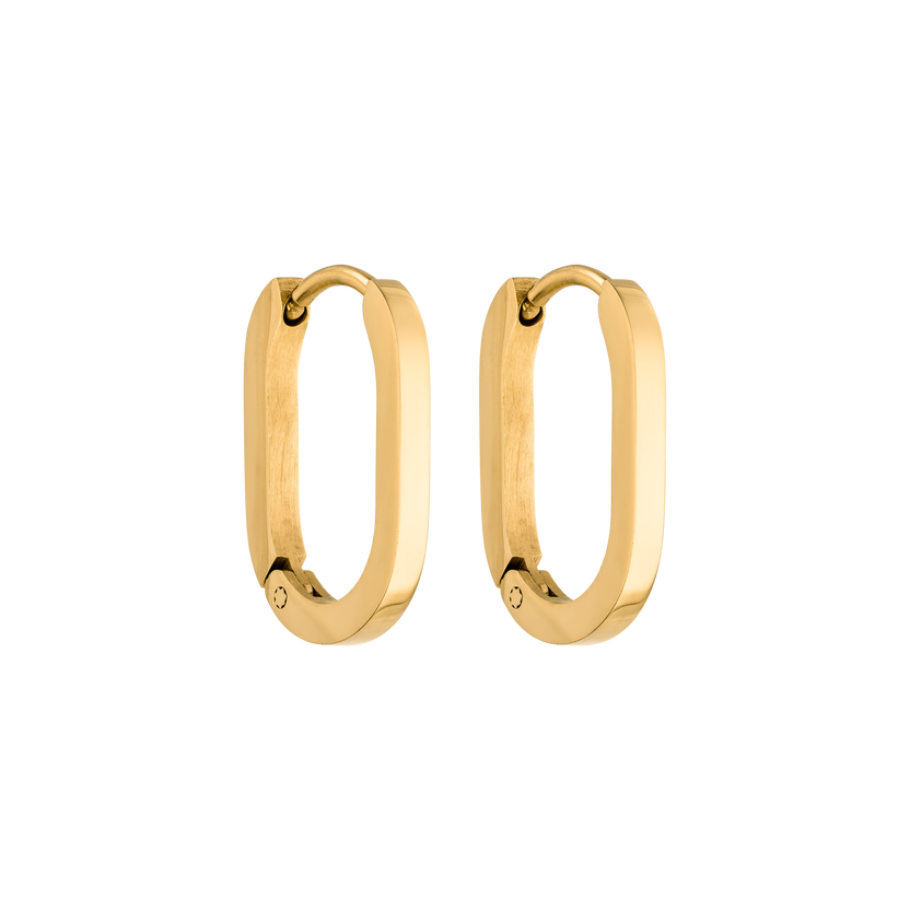 Goldene Creolen von PURELEI mit modernem, minimalistischen Design, elegant und zeitlos.