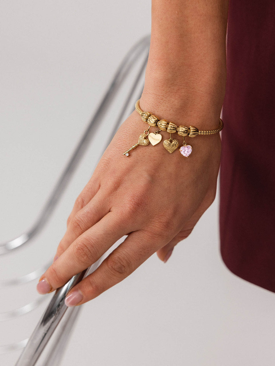 LEI Rosa Herz Charm