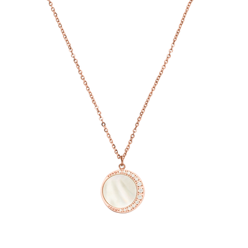 Roségoldene Kette mit Muschel-Anhänger und funkelnden Details von PURELEI.