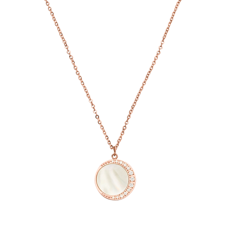 Roségoldene Kette mit Muschel-Anhänger und funkelnden Details von PURELEI.