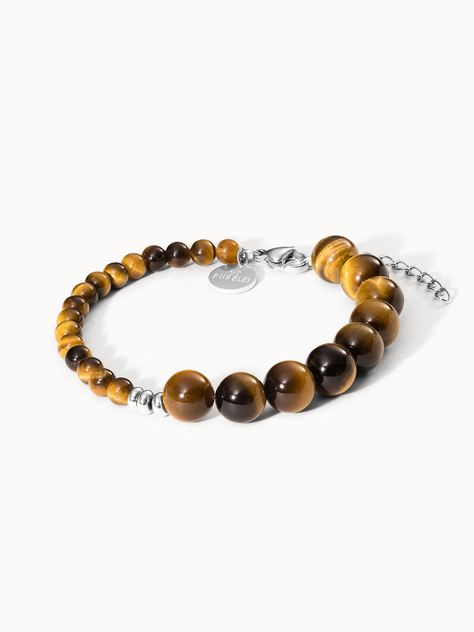 Braunes Tigerauge-Armband mit silbernem Verschluss, elegant und natürlich, von PURELEI.