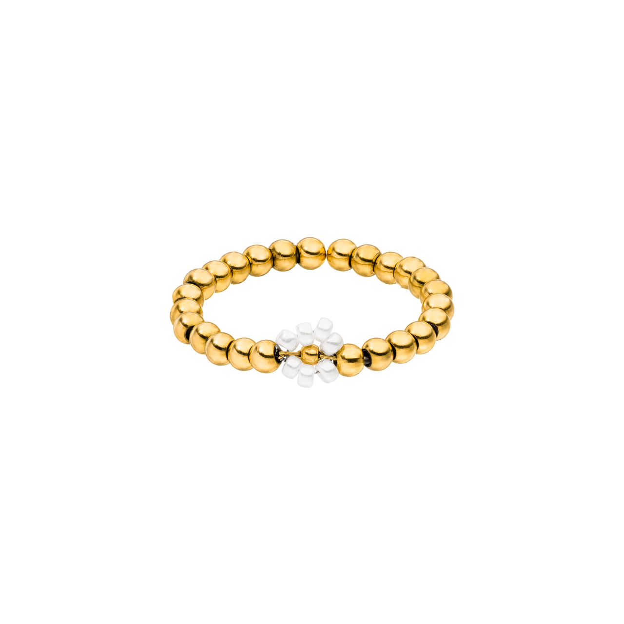 Goldenes, allergenfreundliches Armband mit glänzenden Perlen von PURELEI.