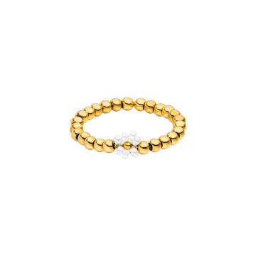 Goldenes, allergenfreundliches Armband mit glänzenden Perlen von PURELEI.