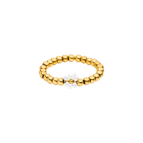 Goldenes, allergenfreundliches Armband mit glänzenden Perlen von PURELEI.