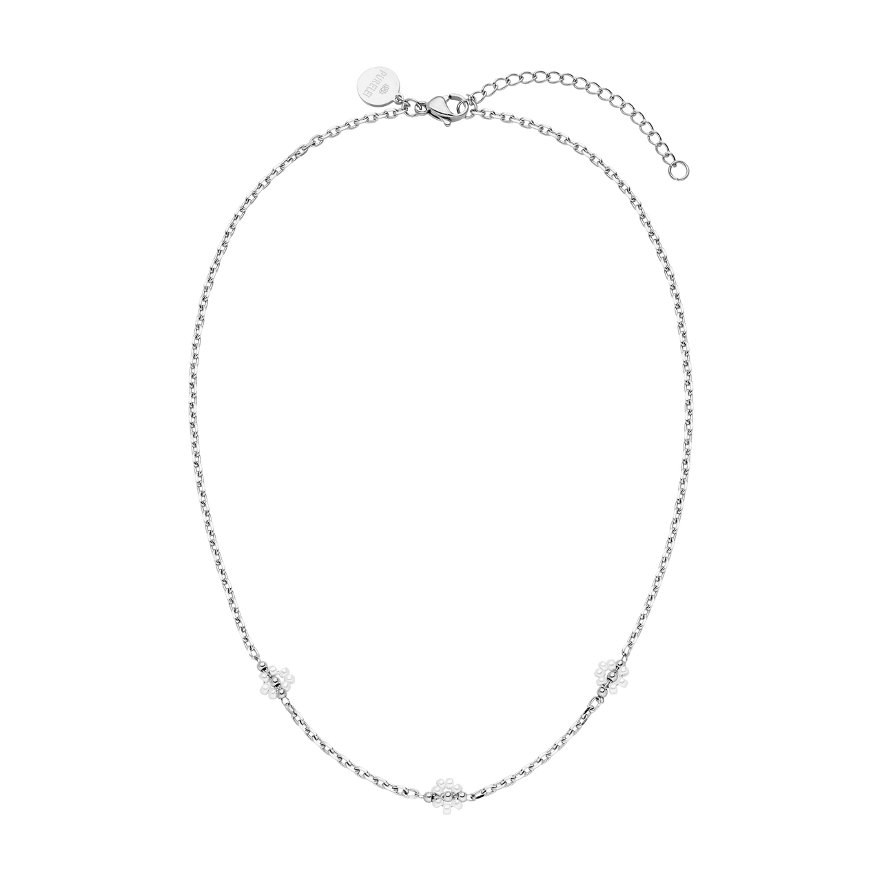 Silberne Kette mit feinen Gliedern und zarten Details von PURELEI, elegant und zeitlos.