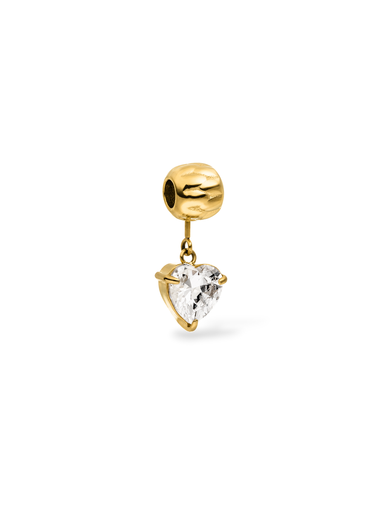 Lei White Heart Charm