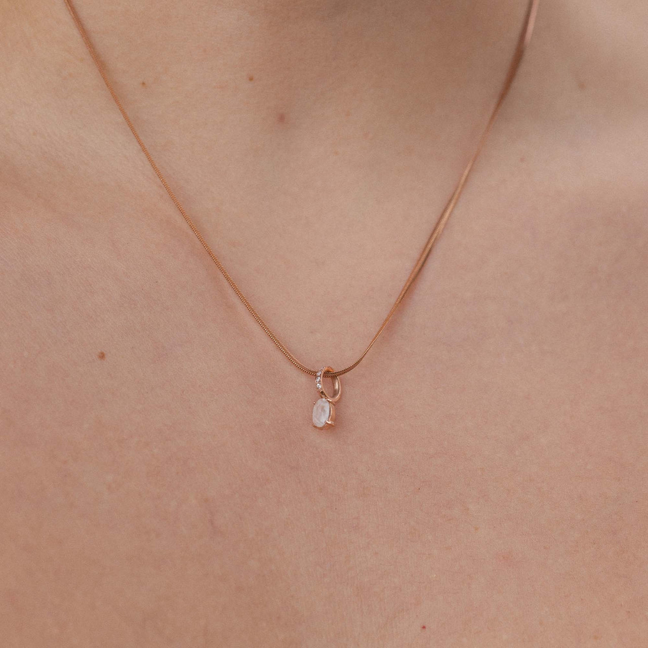 Roségoldene Kette mit Muschel-Anhänger, elegant und feminin, von PURELEI.