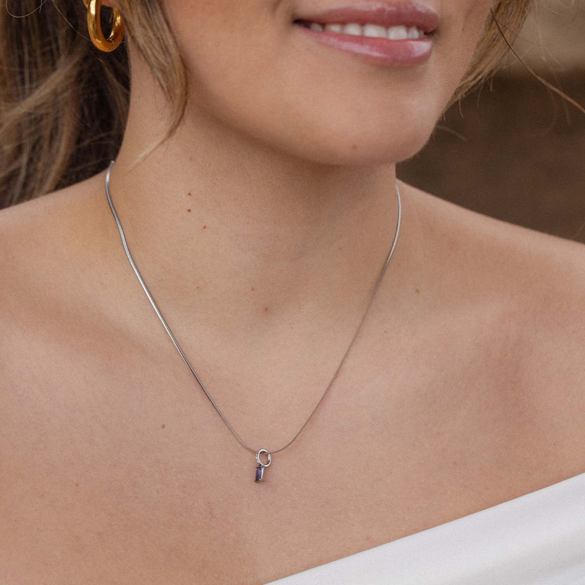 Silberne Kette mit Schlüssel-Anhänger, elegant und feminin, von PURELEI.