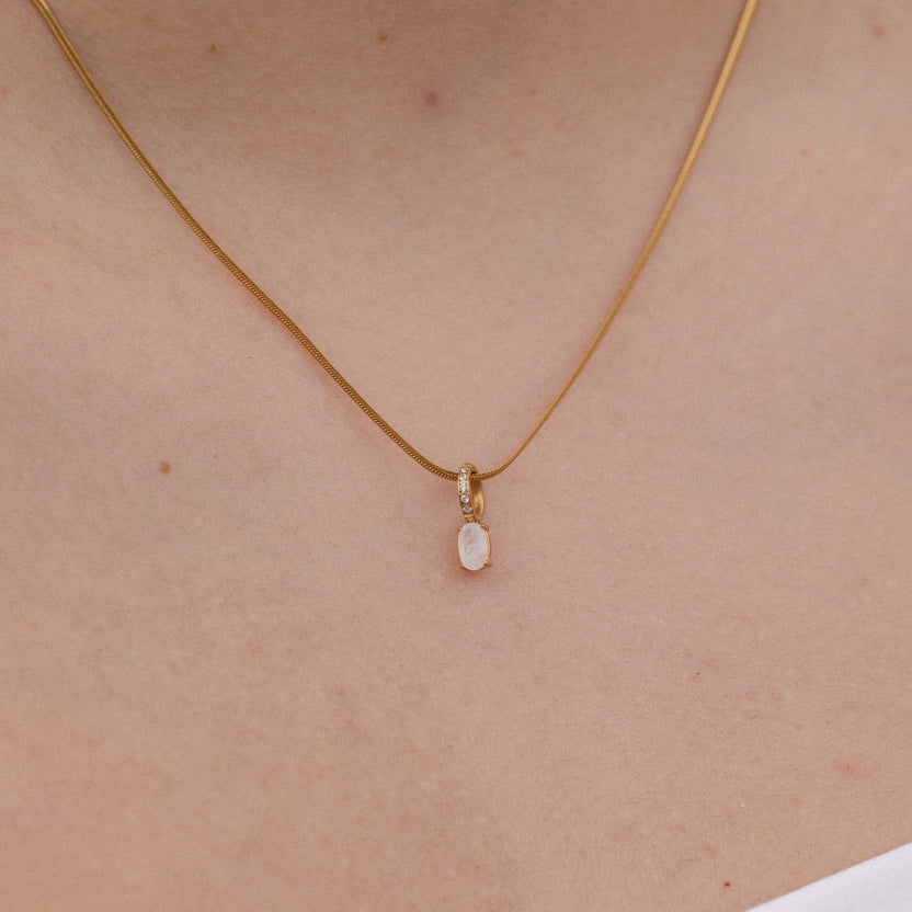 Roségoldene Kette mit Muschel-Anhänger, elegant und feminin, von PURELEI.