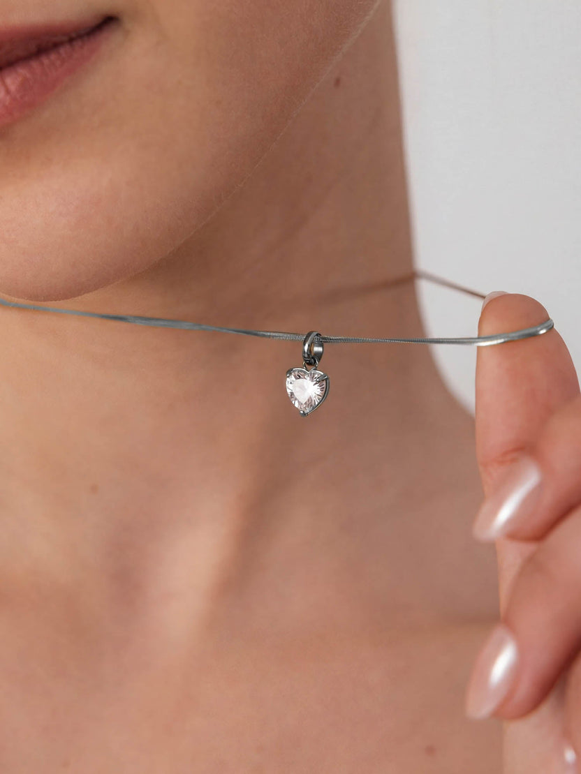 White Heart Charm