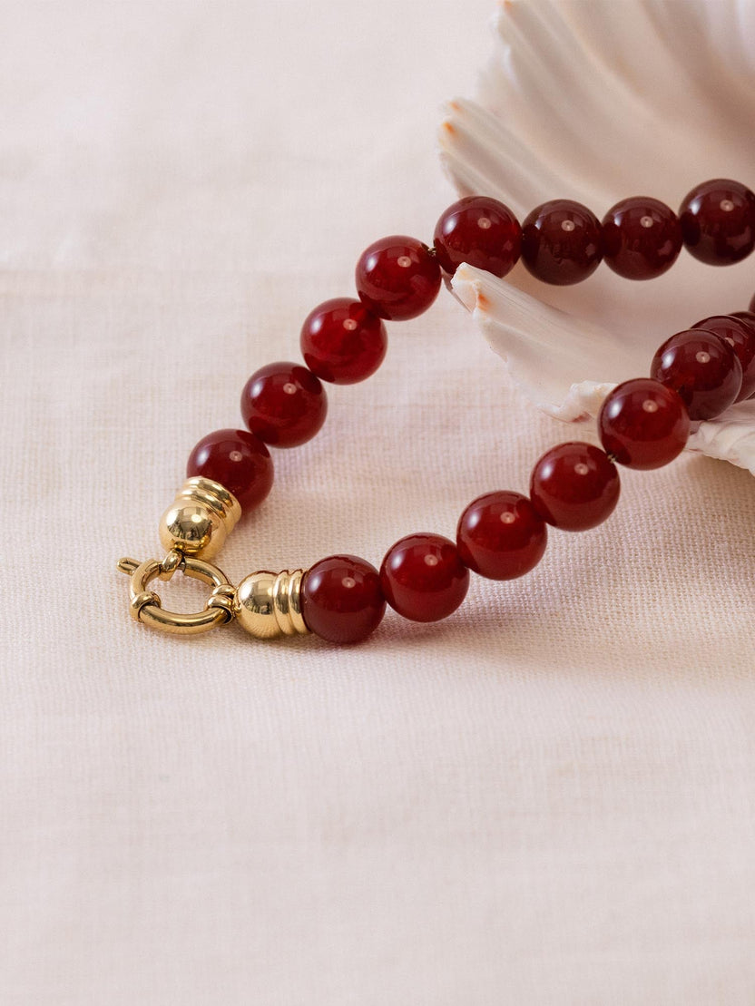 Roter Achat Charm Kette
