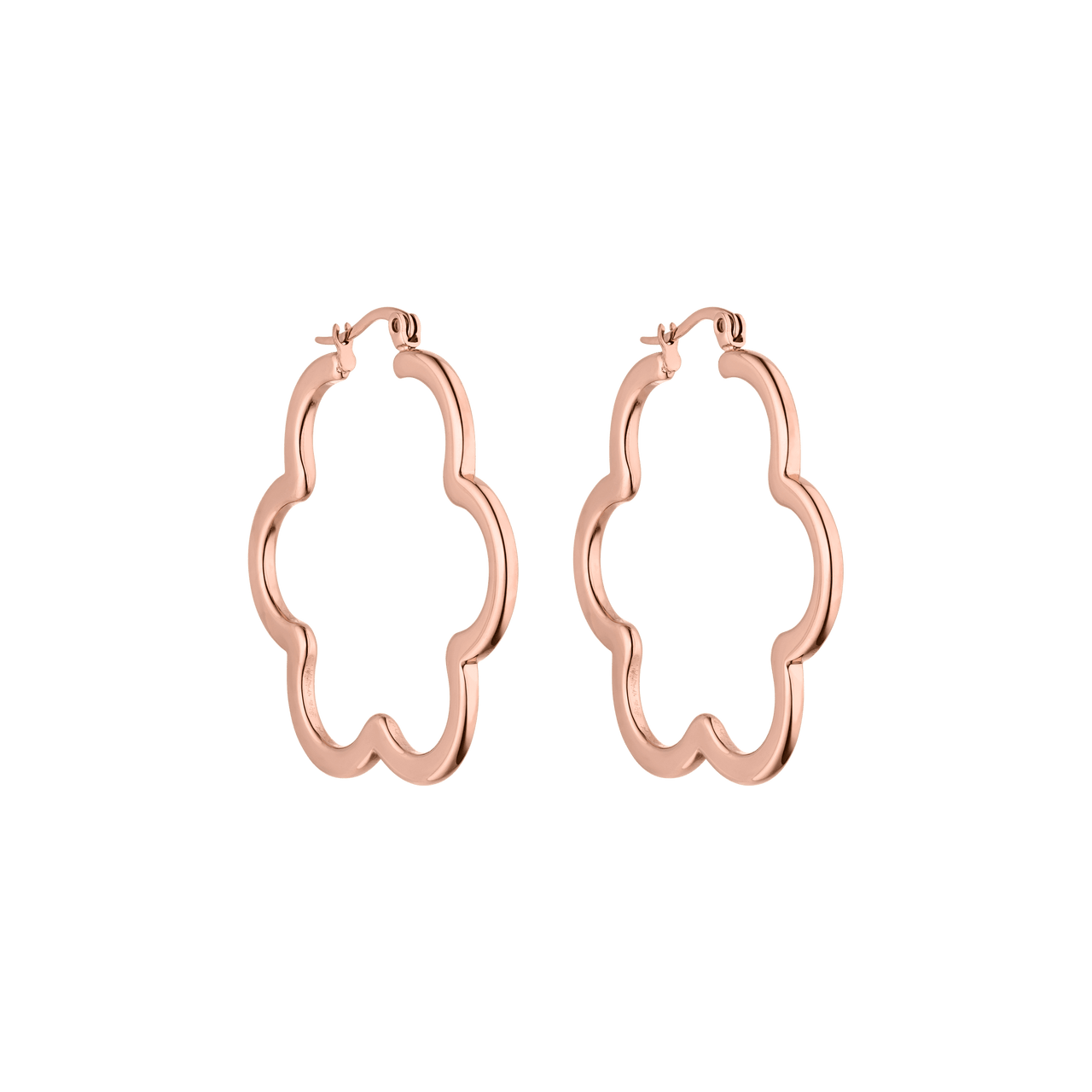 PURELEI Bloom Ohrringe in 18K rosévergoldetem Edelstahl mit eleganter Blütenform, nickelfrei und allergenfreundlich.