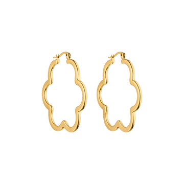 PURELEI Bloom Ohrringe aus 18K Gold vergoldetem Edelstahl in eleganter Blütenform, feminin und edel.