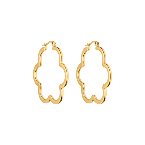 PURELEI Bloom Ohrringe aus 18K Gold vergoldetem Edelstahl in eleganter Blütenform, feminin und edel.