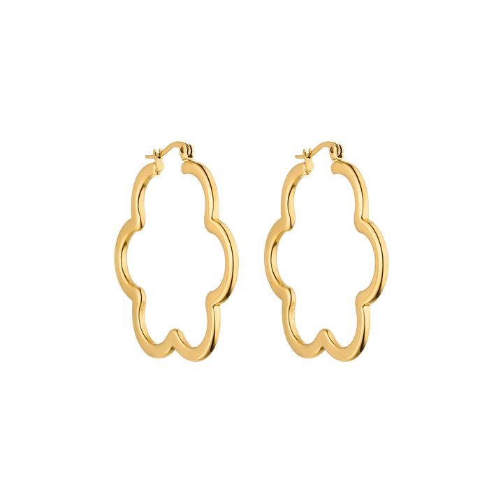 PURELEI Bloom Ohrringe aus 18K Gold vergoldetem Edelstahl in eleganter Blütenform, feminin und edel.