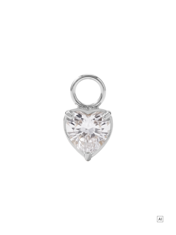 White Heart Ohrring-Charm