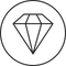 Schlichtes, schwarzes Diamant-Logo von PURELEI in minimalistischer Form.