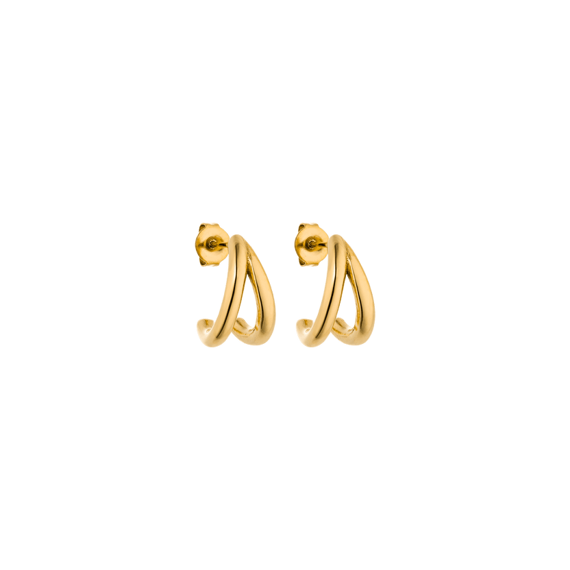 PURELEI Airflow Ohrringe aus 18K Gold Edelstahl, elegant geschwungen, fein und feminin für besondere Looks.