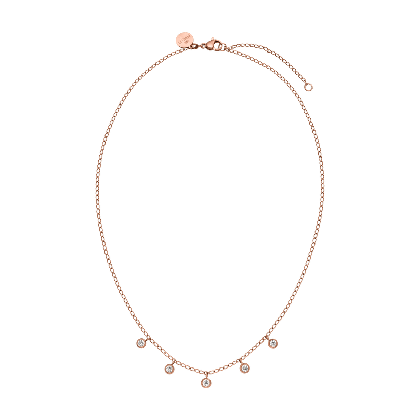 Roségoldene Kette mit funkelnden Anhängern, elegant und feminin, von PURELEI.