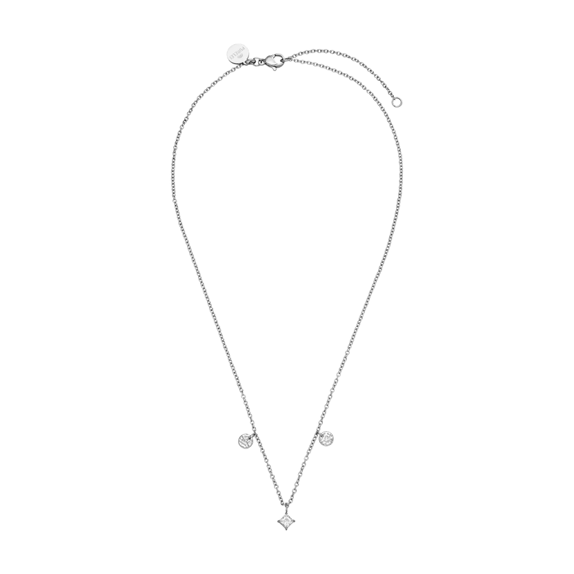 Silberne Kette mit funkelnden Anhängern, elegant und modern, von PURELEI.
