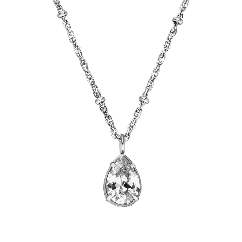 Felice Kette von PURELEI mit weißem Zirkonia an filigraner Edelstahlkette aus 18K Goldlegierung, elegant und zeitlos