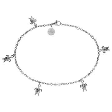 Silbernes Armband mit Schildkröten-Anhängern, inspiriert von der Meereswelt – PURELEI.