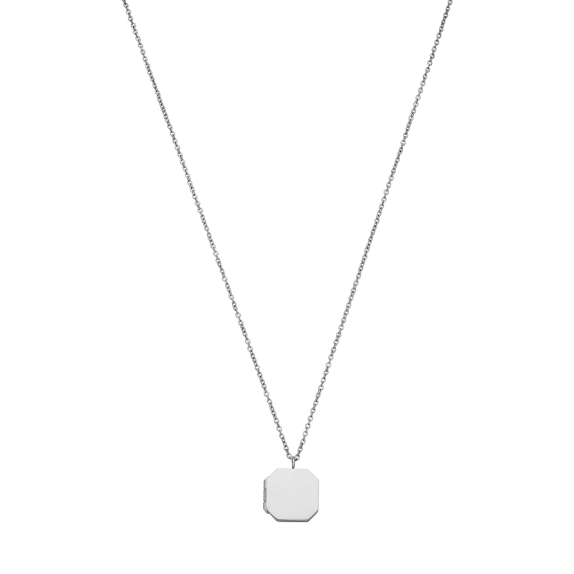 Silberne Kette mit octagonalem Anhänger, elegant und modern, von PURELEI.